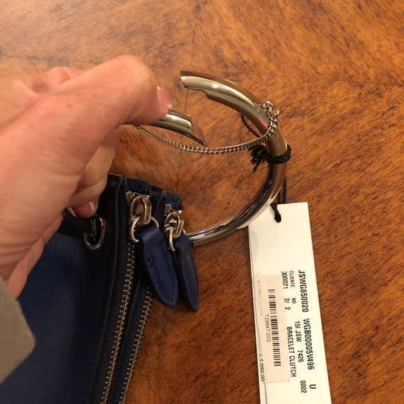 NWT Jil Sander Navy Leather Double Clutch - Picture 6 of 8